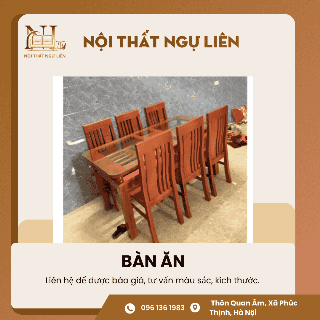 Bàn ăn gỗ xoan ta Nội Thất Ngự Liên (1) Bàn Ăn Gỗ Xoan Ta 3