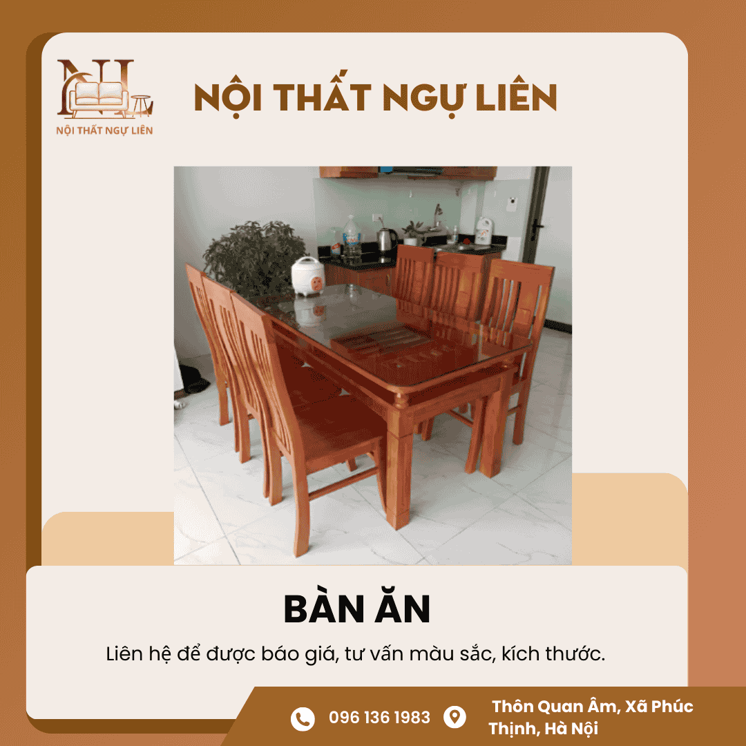 Bàn ăn gỗ xoan ta Nội Thất Ngự Liên (2) Bàn Ăn Gỗ Xoan Ta