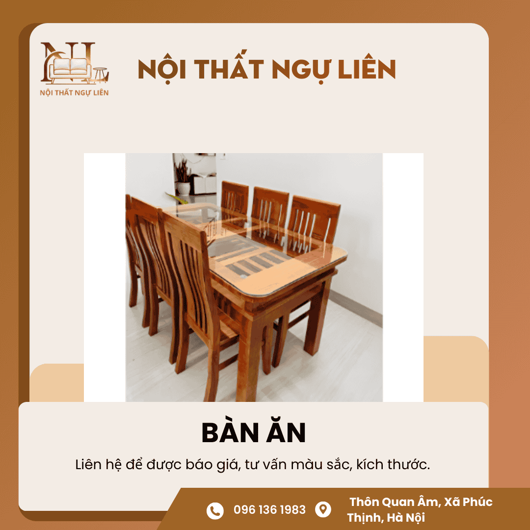 Bàn ăn gỗ xoan ta Nội Thất Ngự Liên (3) Bàn Ăn Gỗ Xoan Ta 1