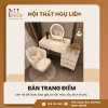 Bàn Trang Điểm Nhập Khẩu Mặt Vân Đá Cạnh Vuông 4
