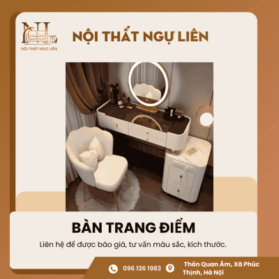 Bàn Trang Điểm Nhập Khẩu Kèm Ghế và Đèn LED 2