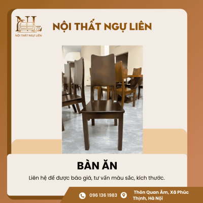 Bộ bàn ăn 6 ghế gỗ sồi màu óc chó 1