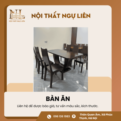 Bộ bàn ăn 6 ghế gỗ sồi màu óc chó 2