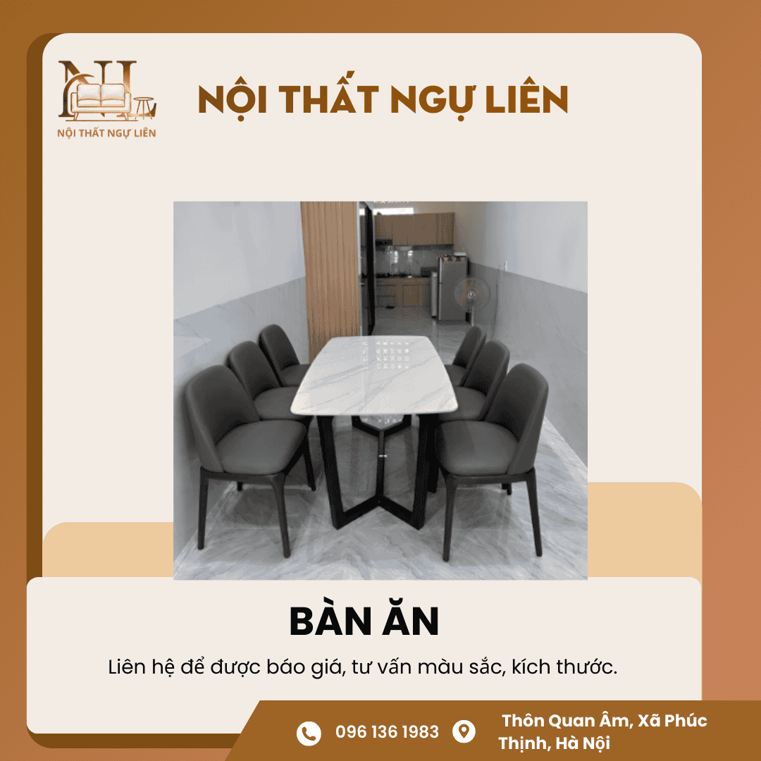 Bộ bàn ăn đá thiết kế Nội Thất Ngự Liên (1) Bộ bàn ăn đá thiết kế 5