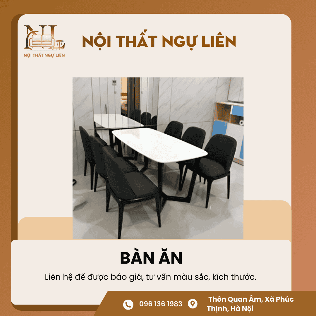 Bộ bàn ăn đá thiết kế Nội Thất Ngự Liên (2) Bộ bàn ăn đá thiết kế 4