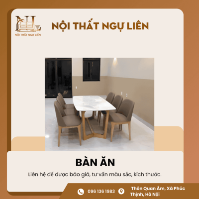 Bộ bàn ăn đá thiết kế 3