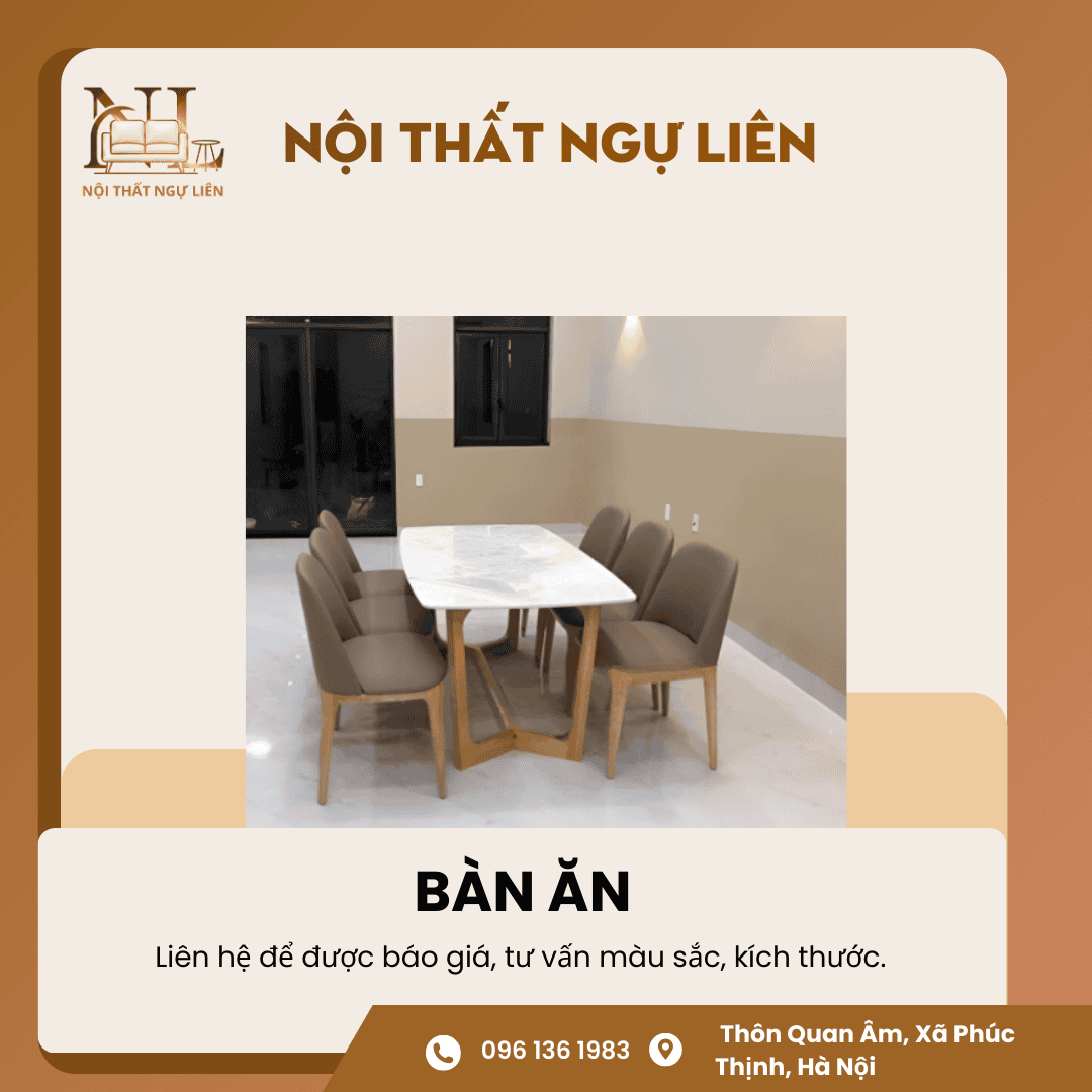 Bộ bàn ăn đá thiết kế Nội Thất Ngự Liên (3) Bộ bàn ăn đá thiết kế 3