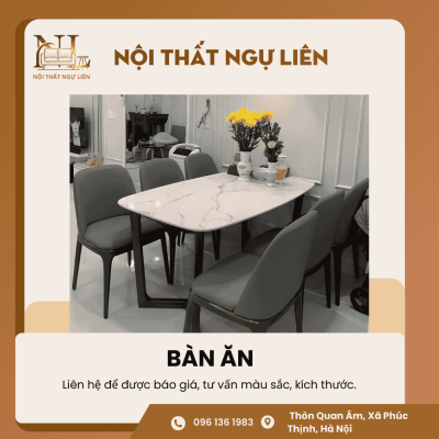 Bộ bàn ăn đá thiết kế