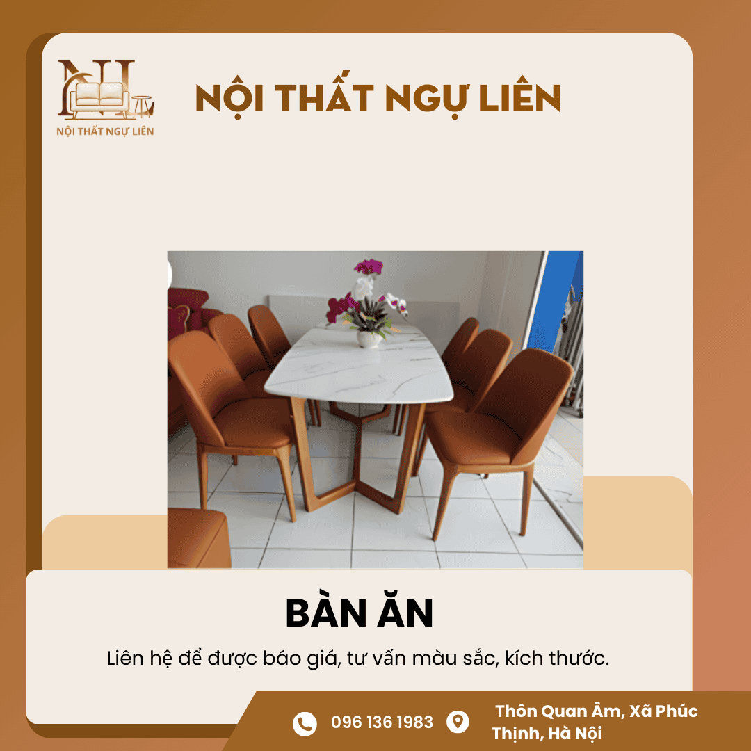 Bộ bàn ăn đá thiết kế Nội Thất Ngự Liên (5) Bộ bàn ăn đá thiết kế 1