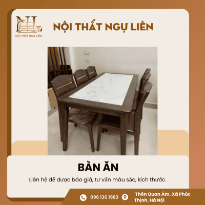 Bộ bàn ăn gỗ sồi màu óc chó 2