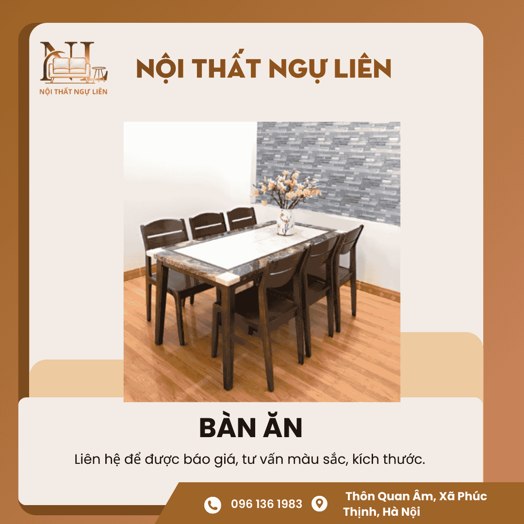 Bộ bàn ăn gỗ sồi màu óc chó (1) Bộ bàn ăn gỗ sồi màu óc chó 1