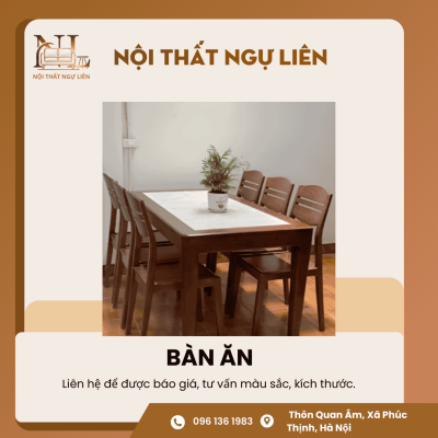 Bộ bàn ăn gỗ sồi màu óc chó