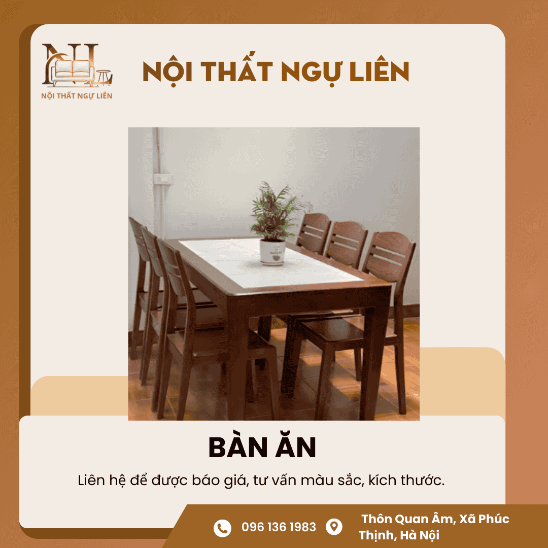 Bộ bàn ăn gỗ sồi màu óc chó (2) Bộ bàn ăn gỗ sồi màu óc chó