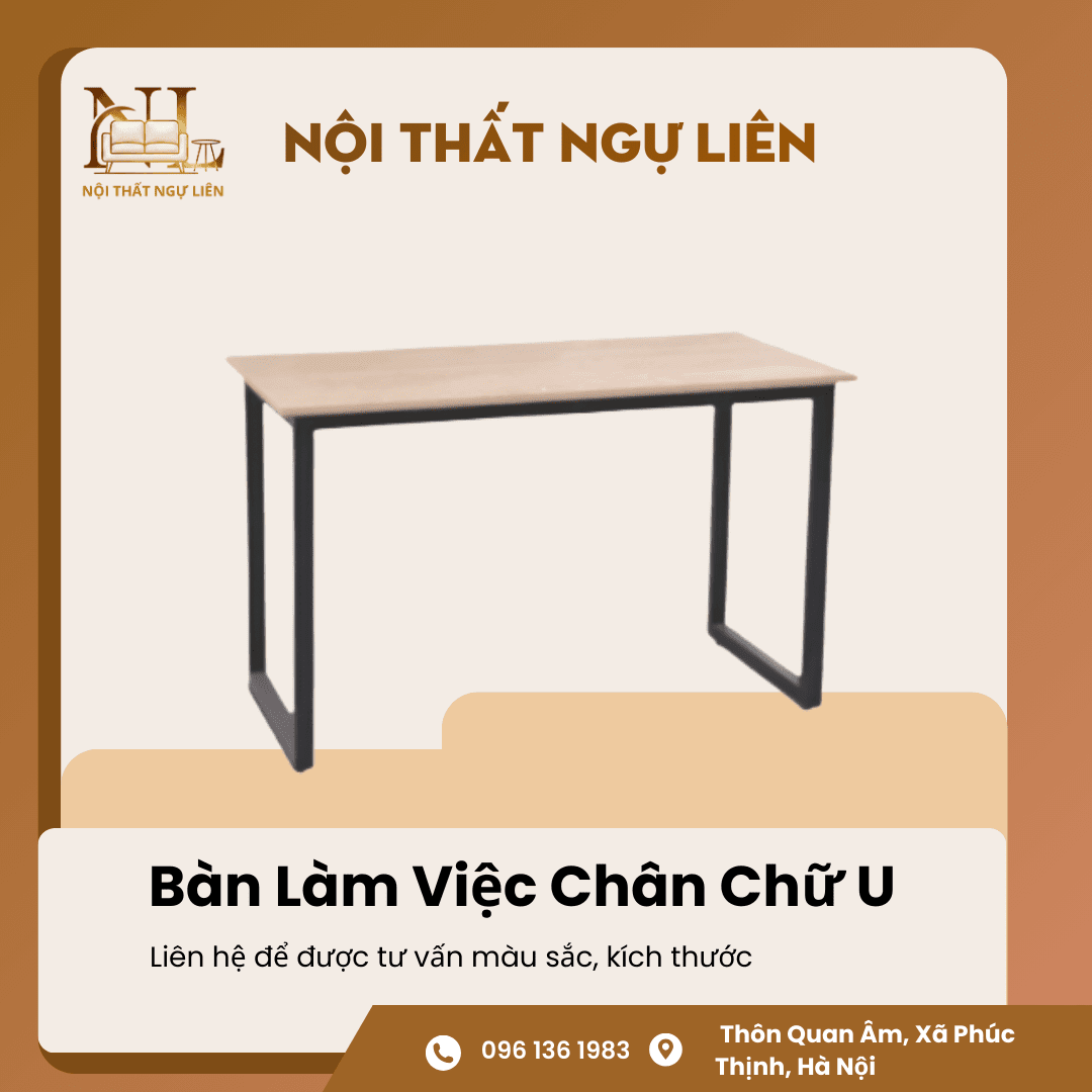 Bàn làm việc chân chữ U 2