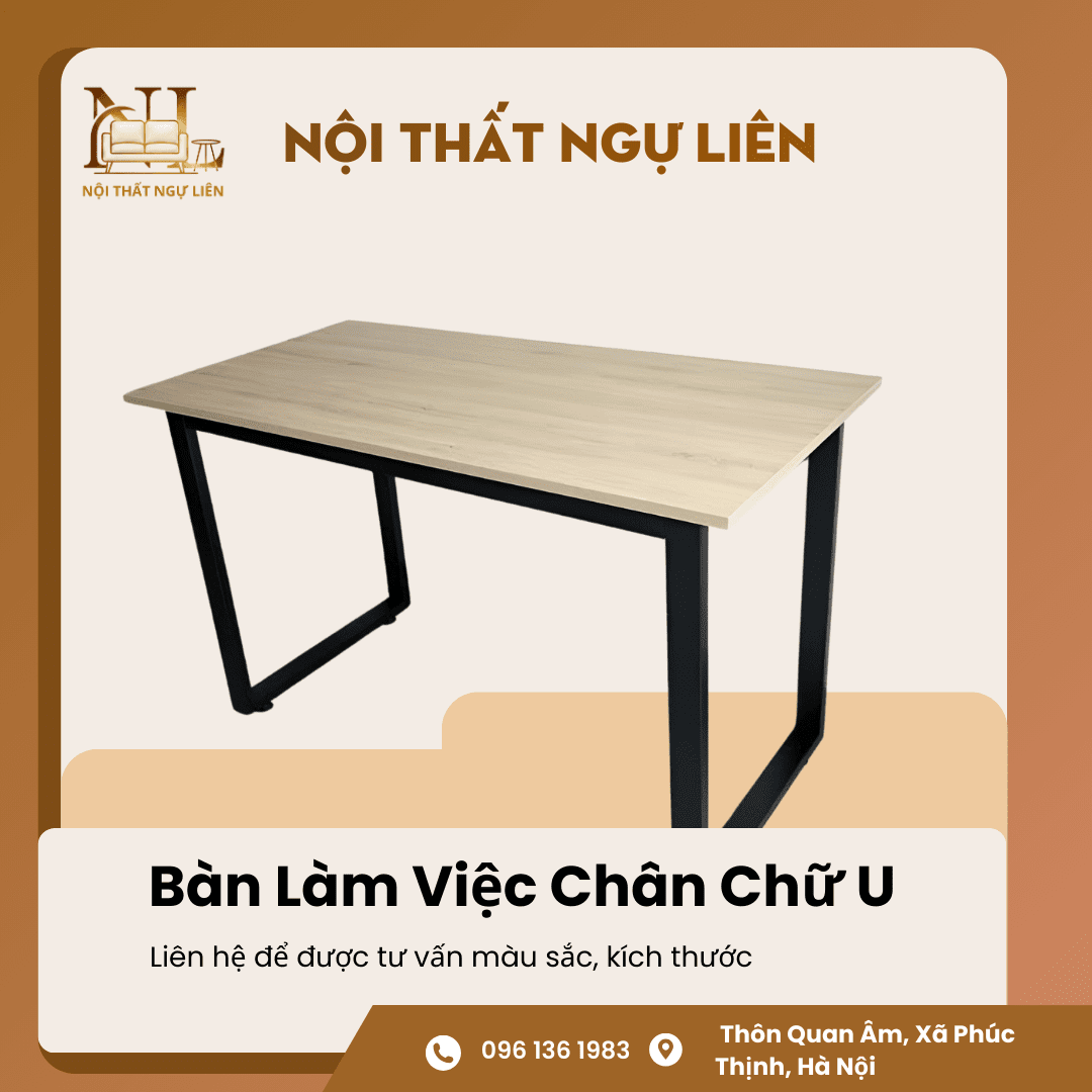 Bàn làm việc chân chữ U 4