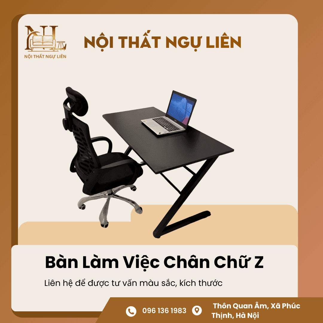 bàn làm viẹc chan chữ z 1