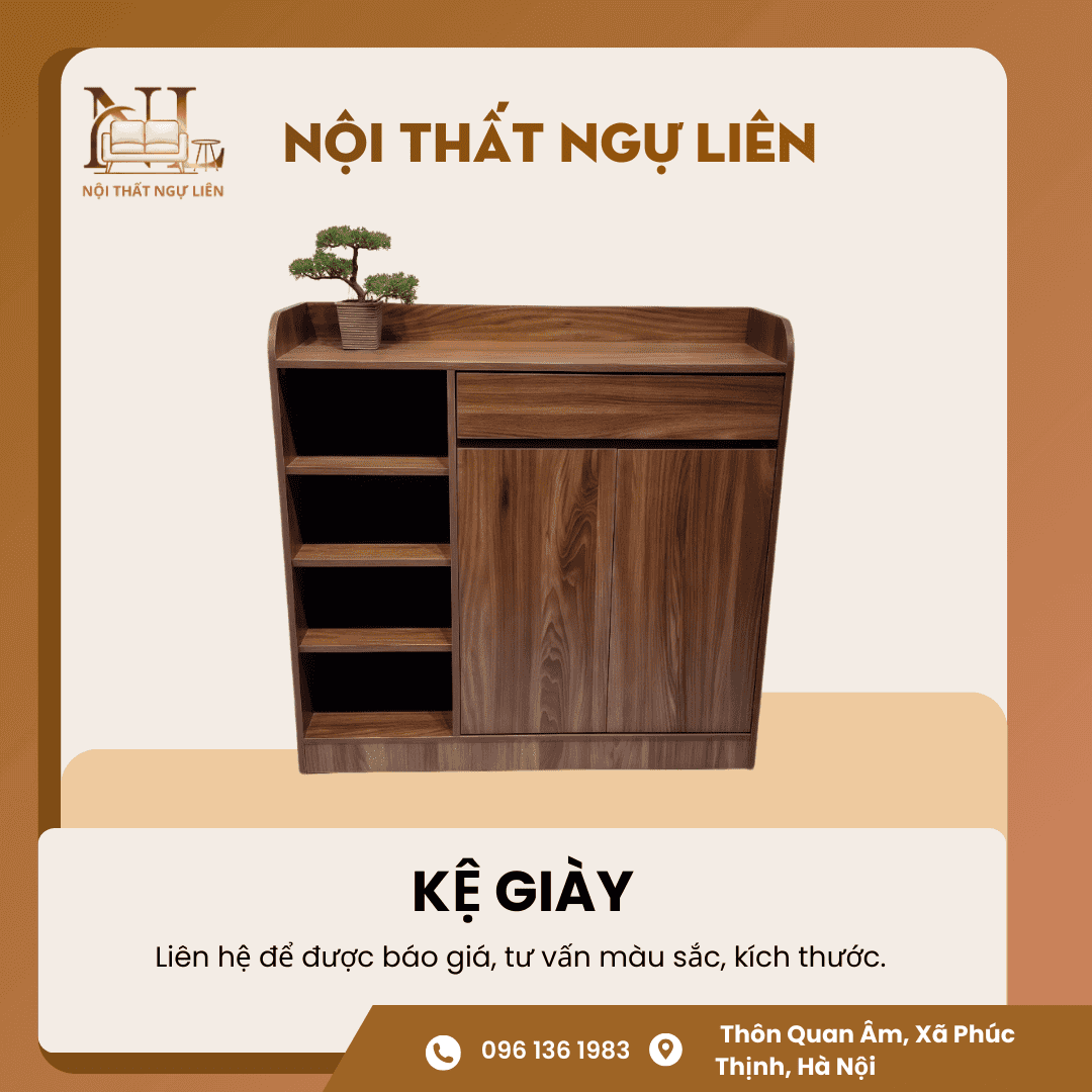 Kệ để giày MDF chân gỗ 2