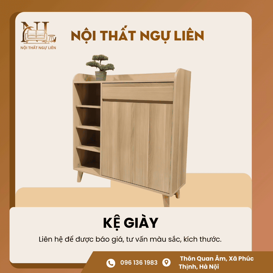 Kệ để giày MDF chân gỗ